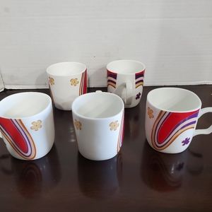 5pc Bharat Fine Bone China cup set